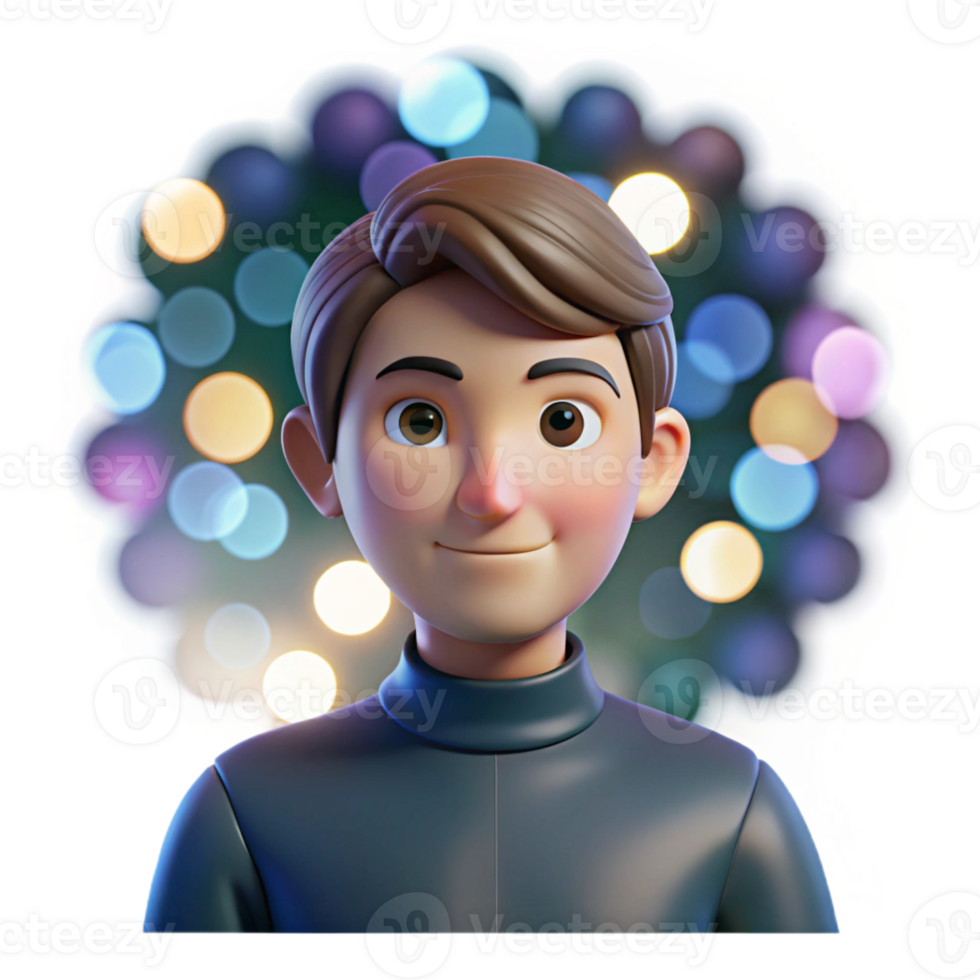 dramatic artistic Portrait of a person with a bokeh effect, blurred lights in the background, bokeh photography style professional png