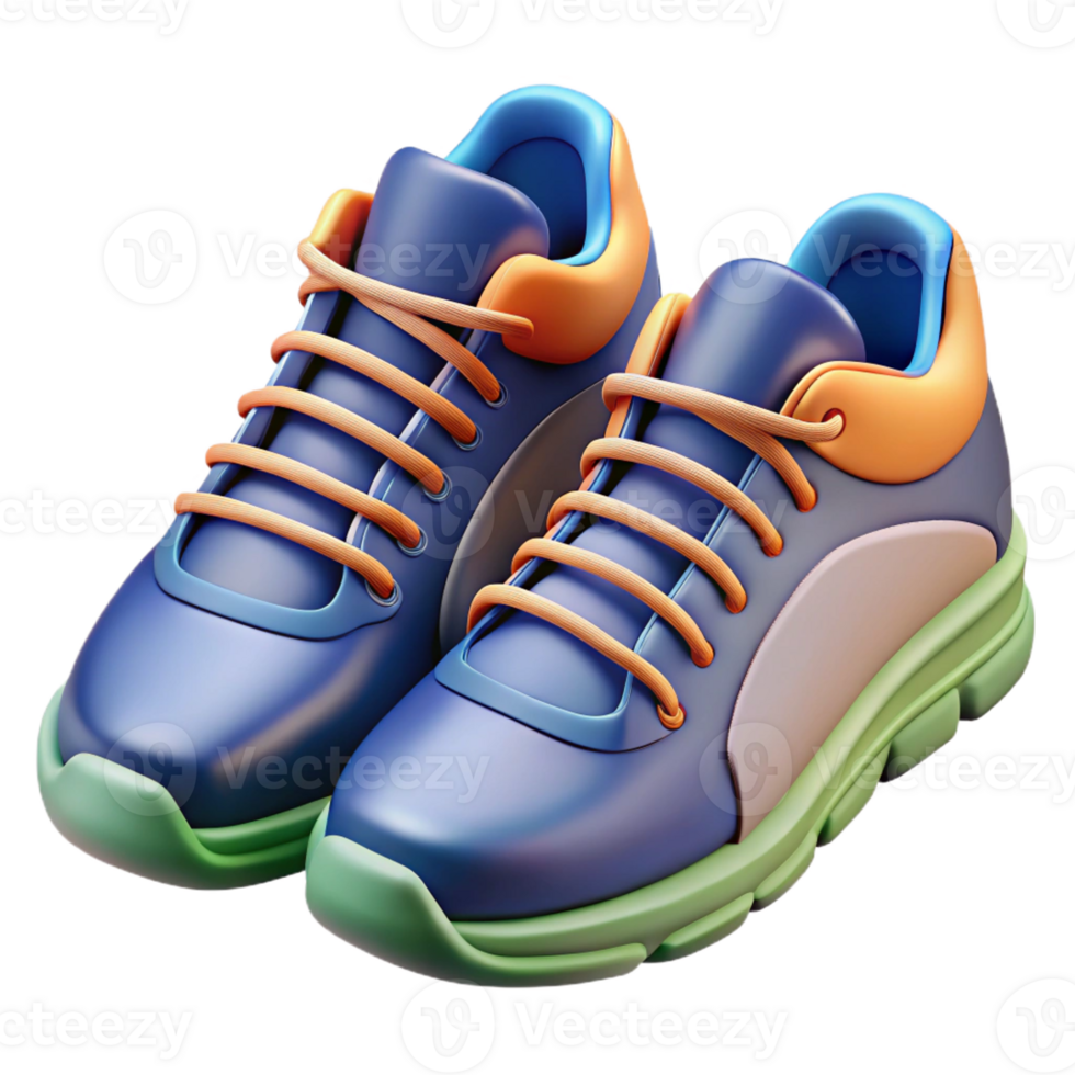 impressive classic Pair of running shoes laced up premium png