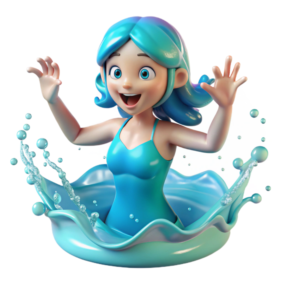 stunning rustic A playful water nymph splashing in a crystal-clear stream, sunlight reflecting on the water, in a joyful, luminous style authentic png