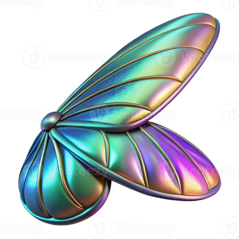 serene contemporary Alien insect wing with iridescent colors original png
