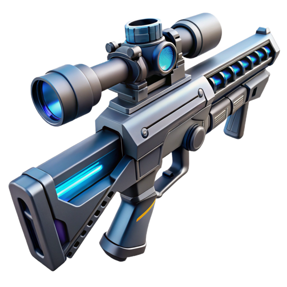 elegant creative Futuristic sniper rifle with advanced targeting system original png