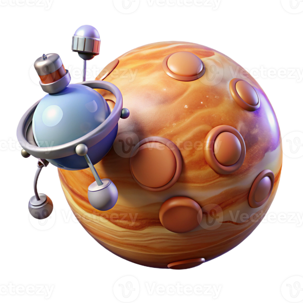 magnificent rustic Space probe exploring another planet original png