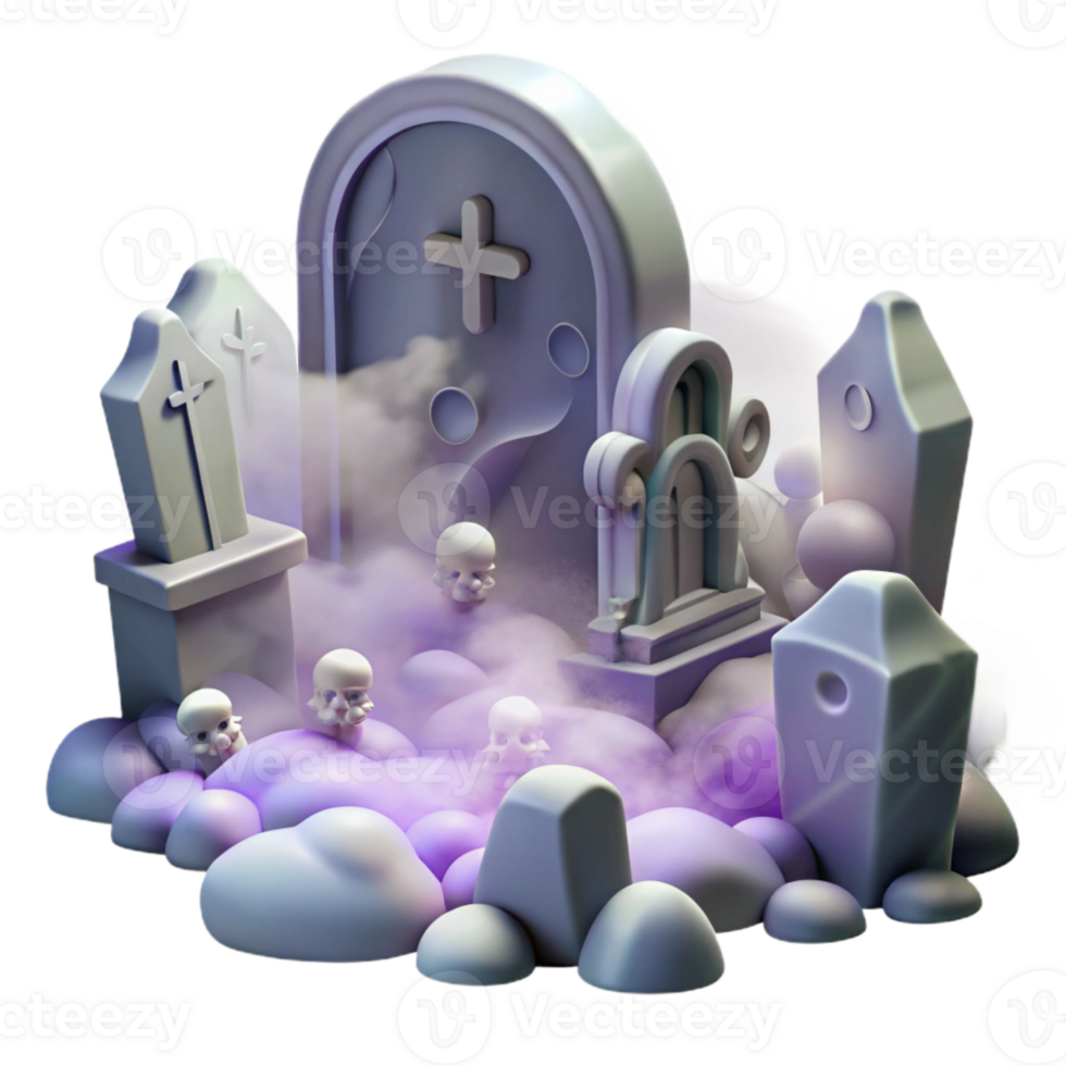 dramatic abstract Ghostly Fog in Cemetery Transparent for Halloween Designs exclusive png