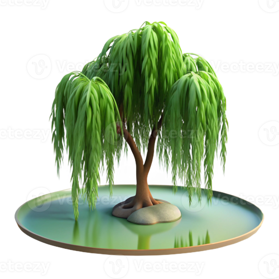 beautiful classic A branch of a weeping willow tree, gracefully draped over a pond, soft, diffused light, impressionistic style authentic png