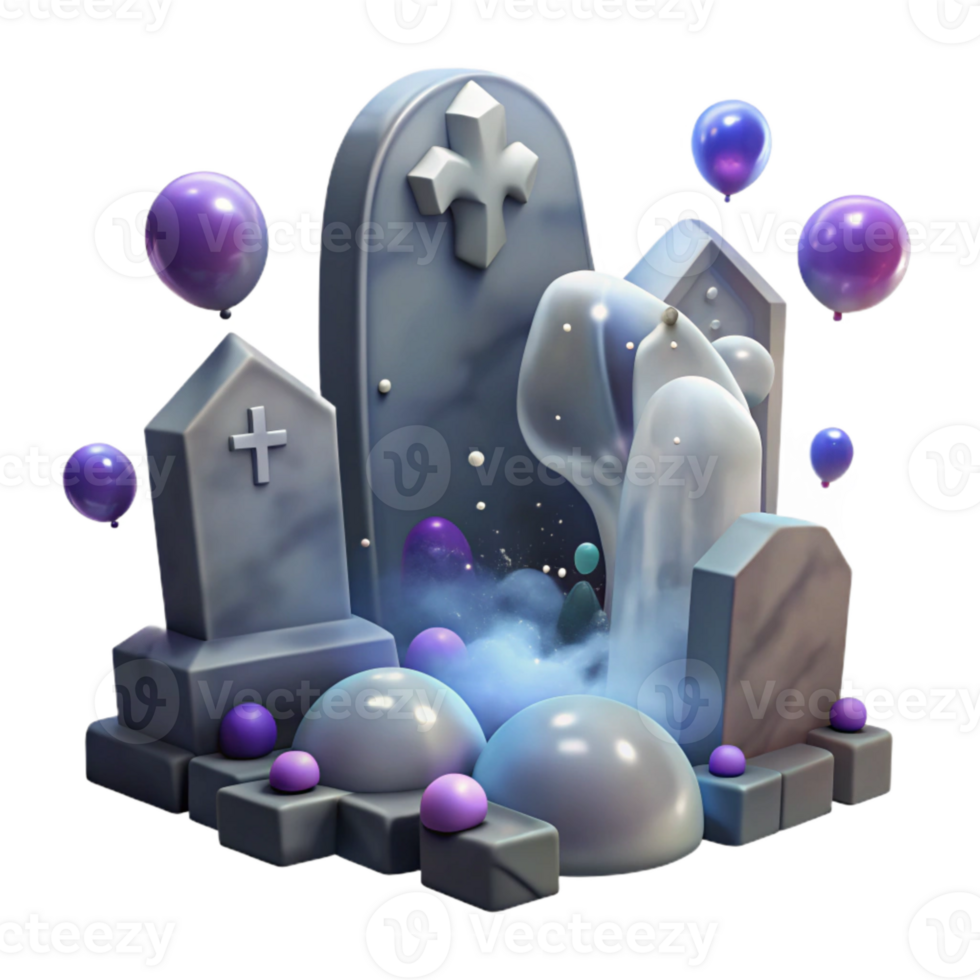wonderful creative Ghostly Fog in Graveyard Transparent for Halloween Graphics original png
