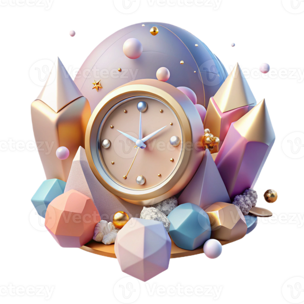 elegant classic Giant Clock Face in Sky Isolated Surreal Time exclusive png