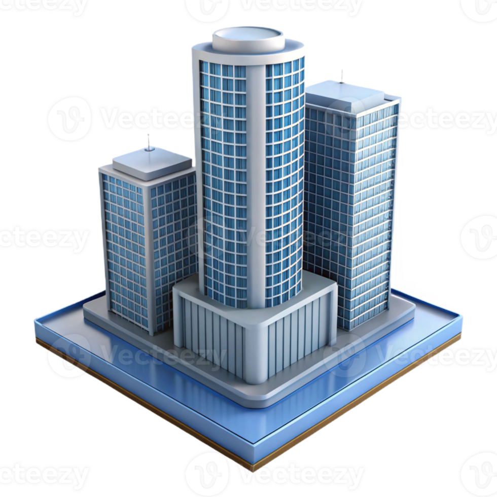 beautiful abstract Modern skyscraper architectural model, detailed png