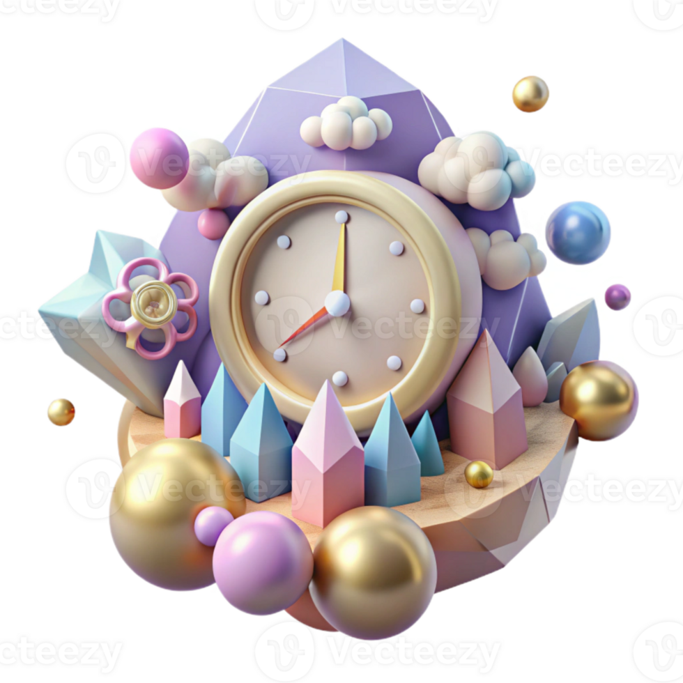 stunning minimalist Giant Clock Face in Sky Isolated Surreal Time high quality png