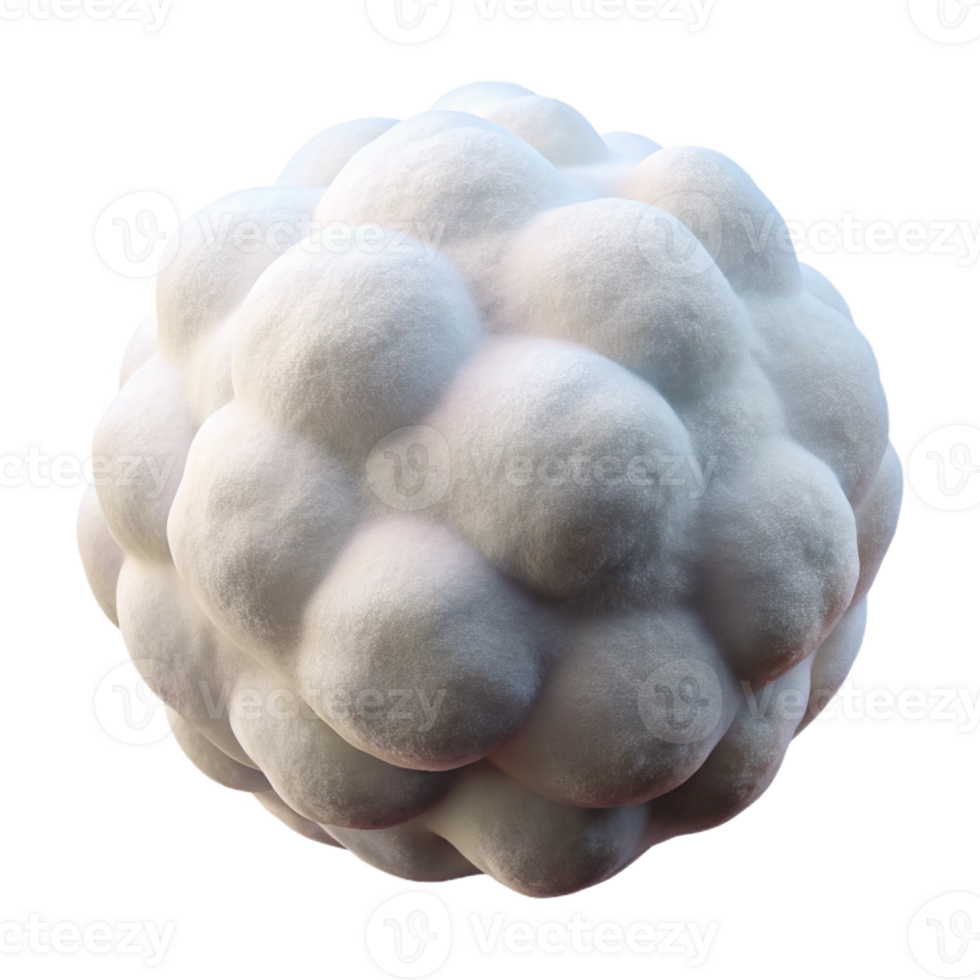 magnificent modern A single, cotton ball, fluffy and white detailed png