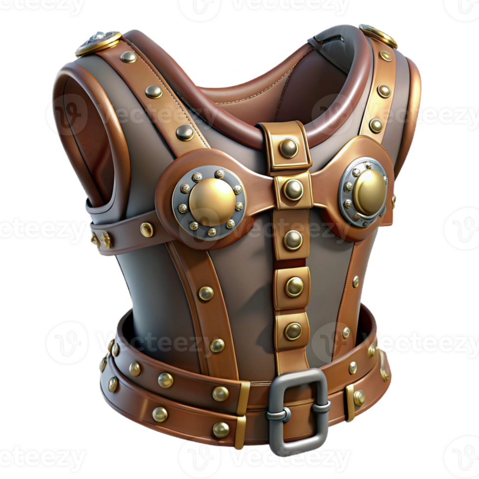 vibrant classic Steampunk corset with metal buckles and leather accents genuine png