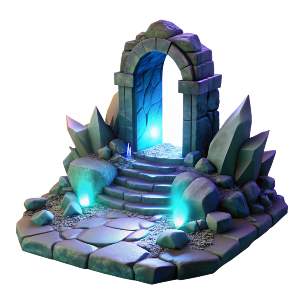 magnificent rustic A hidden portal shimmering with otherworldly light, surrounded by ancient ruins, mysterious lighting, surreal style original png