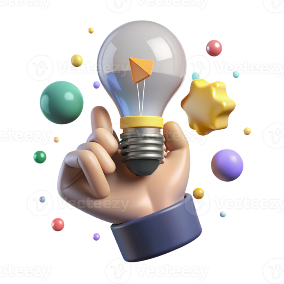stunning classic Giant Hand Holding Lightbulb Isolated Surreal Idea original png