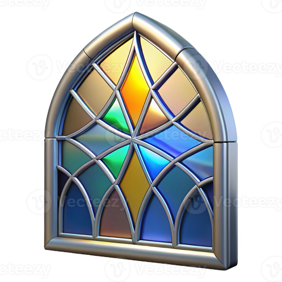 wonderful abstract Stained glass window panel, abstract design 4K png