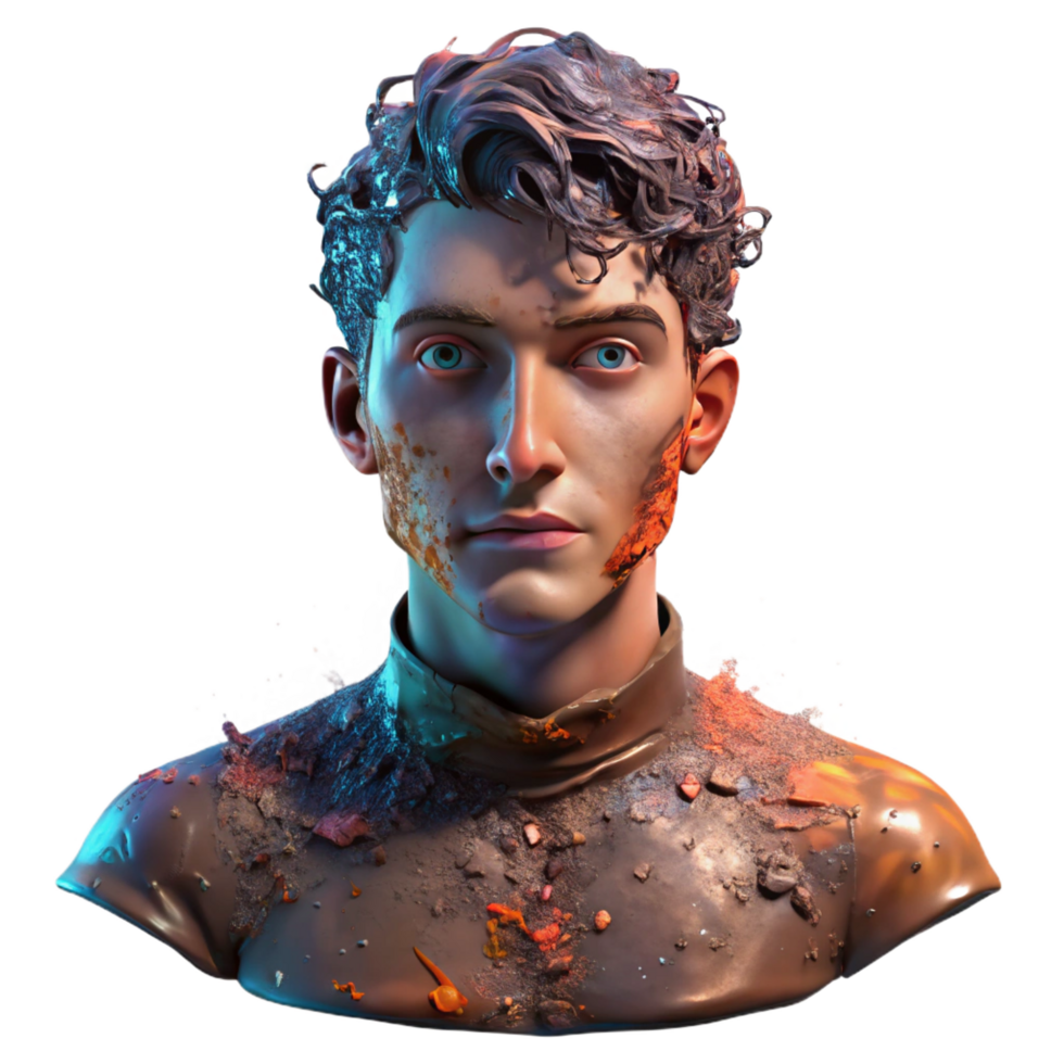magnificent creative Portrait of a person created with ink splatters and brushstrokes, dynamic, expressive lighting, abstract expressionist style original png