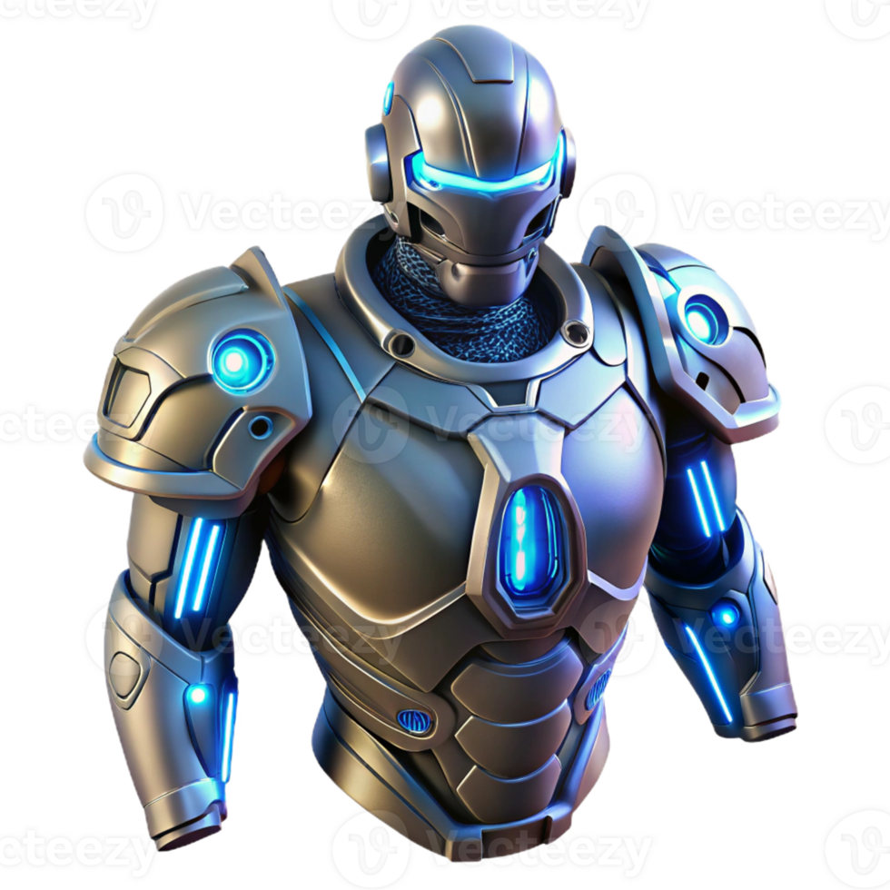 beautiful rustic Cybernetic armor plating with glowing circuitry detailed png