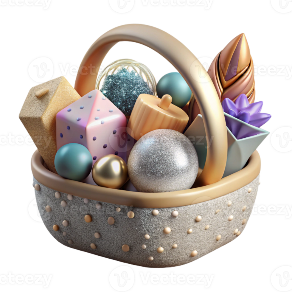 magnificent abstract Gift Basket Cutout Filled with Treats for Holidays exclusive png