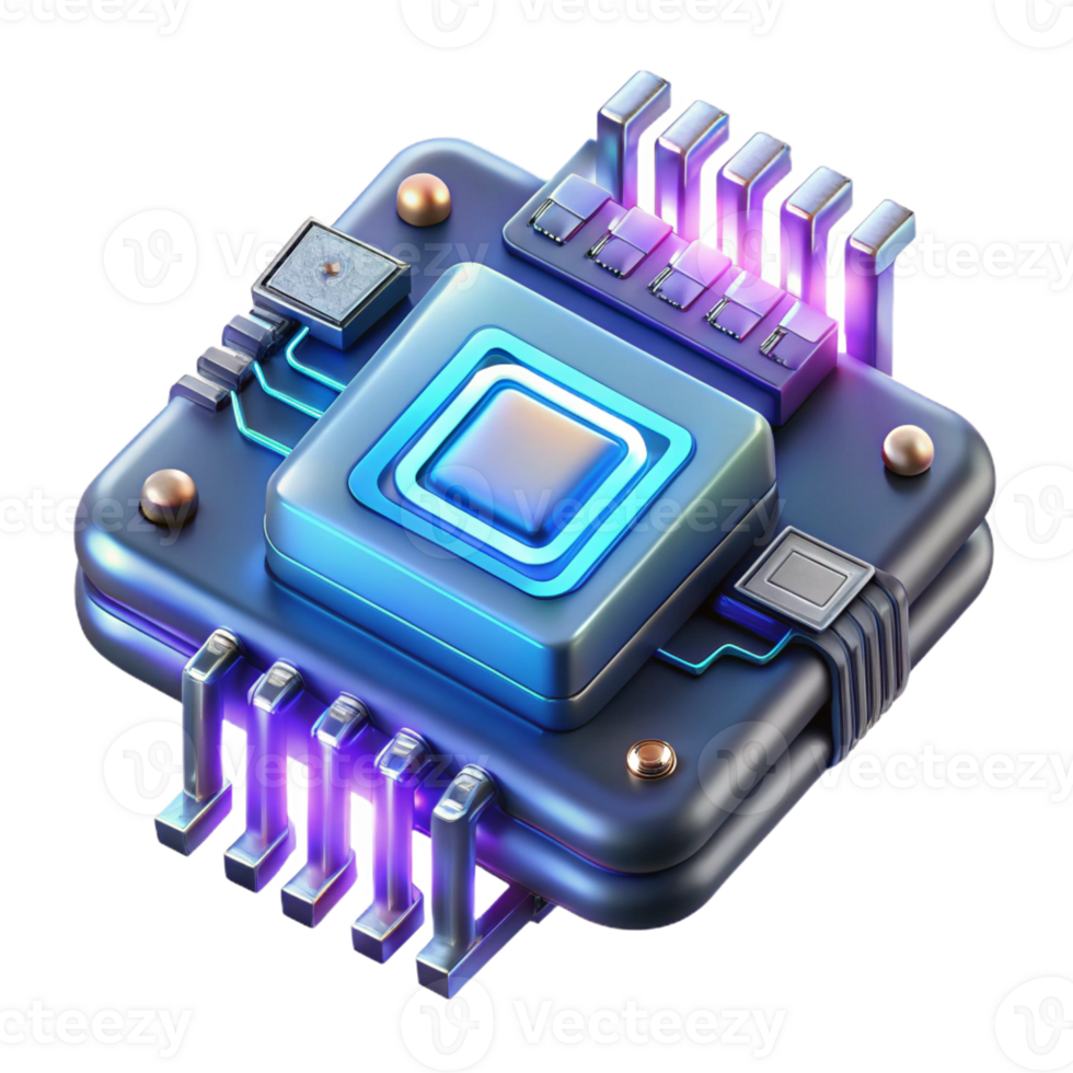 vibrant artistic Cyberpunk data chip, glowing circuitry, intricate design professional png
