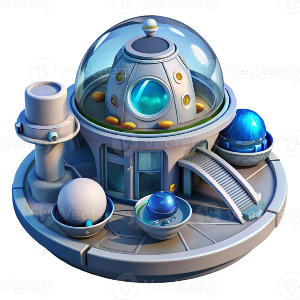 beautiful classic Space station with rotating habitats, earthrise lighting, sci-fi style genuine png