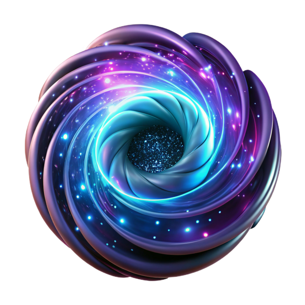 magnificent modern A dynamic, swirling mass of digital particles, forming a vortex-like shape, with a dramatic, neon lighting, in a cyberpunk, abstract style authentic png