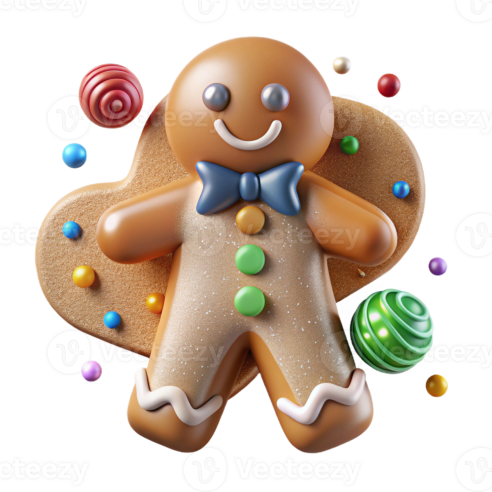 beautiful abstract Gingerbread Cookie Christmas Treat Decor Cutout detailed png