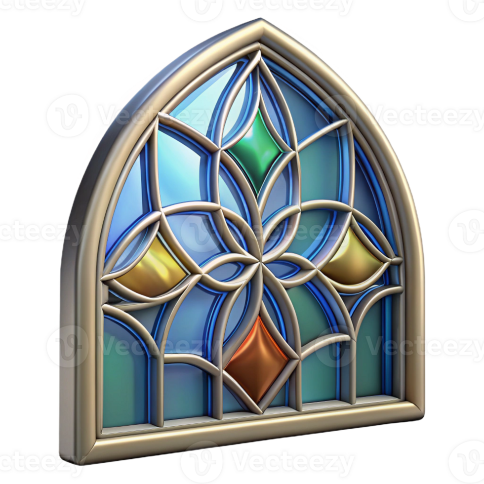 extraordinary modern Stained glass window, abstract pattern, professional png