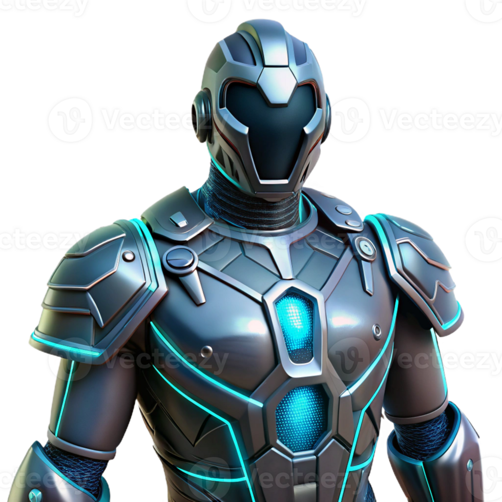 vibrant rustic Cybernetic armor plating with glowing circuitry original png
