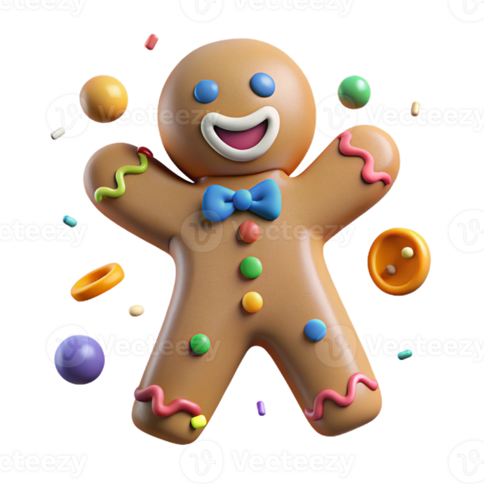 impressive classic Gingerbread Man Cookie Christmas Isolated high quality png