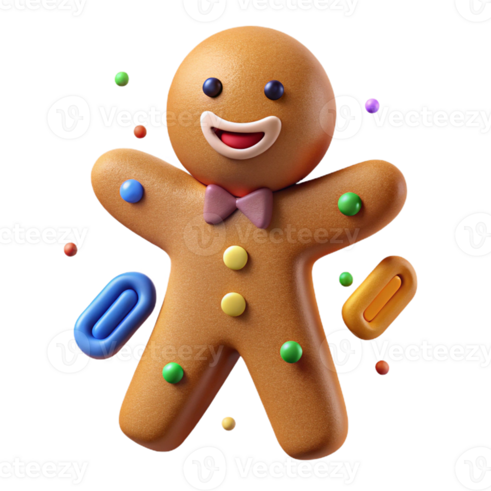 vibrant rustic Gingerbread Man Smiling Face Cutout for Holiday Baking exclusive png