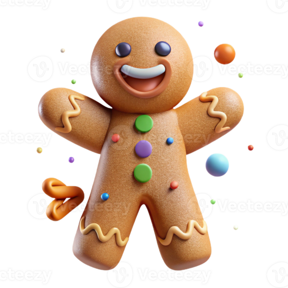 magnificent classic Gingerbread Man Smiling Face Cutout for Holiday Baking genuine png