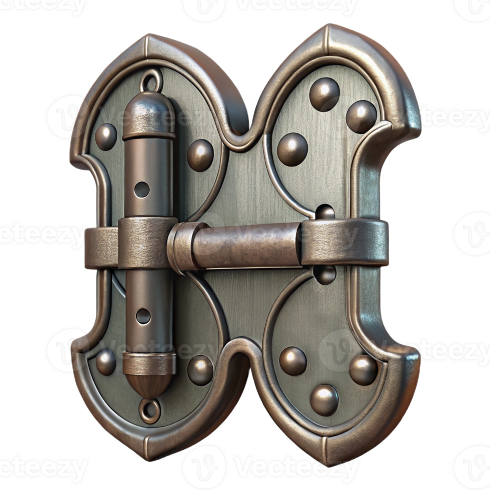 impressive minimalist Door hinge, antique, iron 4K png