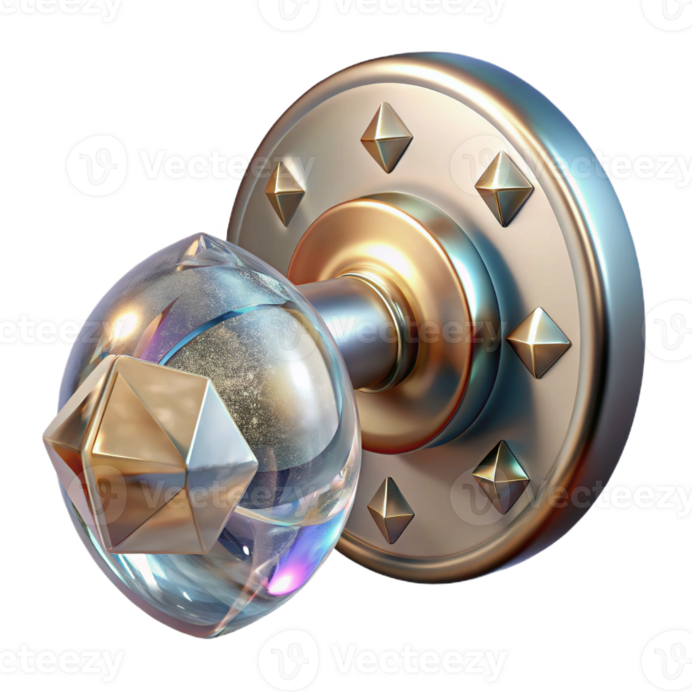 dramatic rustic Glass Door Knob Beveled Edge Transparent for Elegant Interiors premium png
