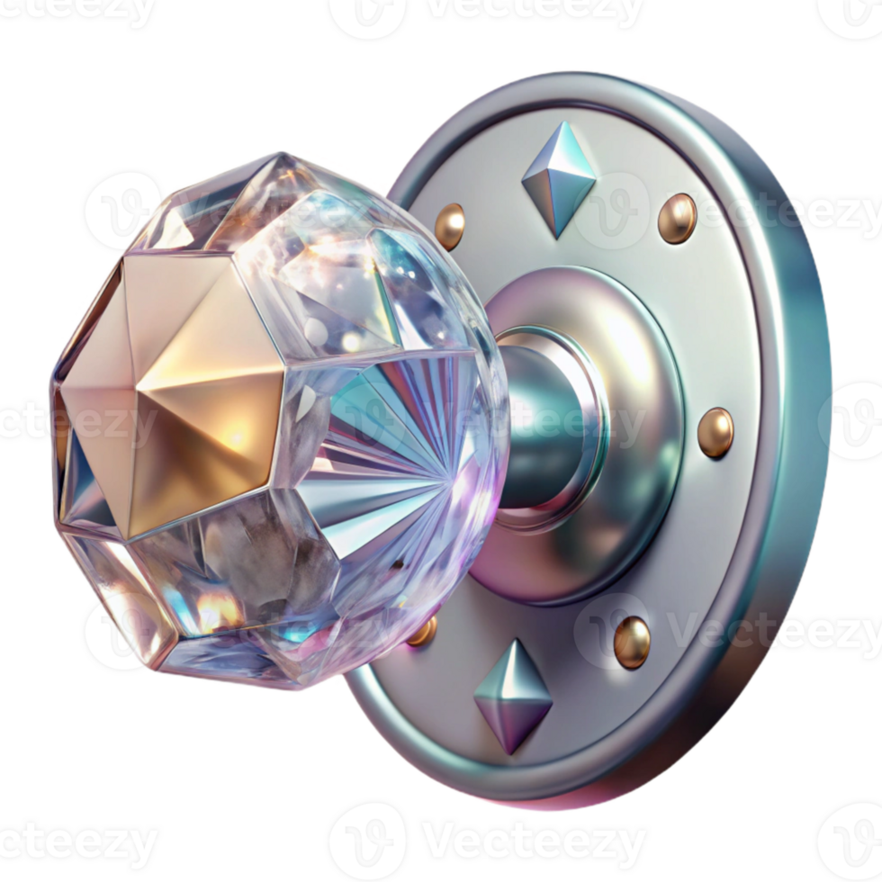 magnificent artistic Glass Door Knob Crystal Clear Transparent for Luxury Design exclusive png