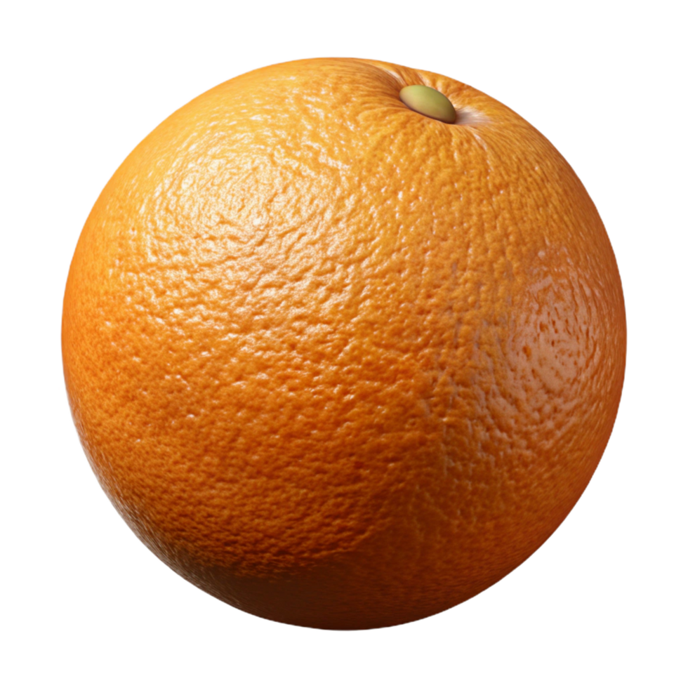 stunning vintage A single, ripe orange with a textured peel authentic png