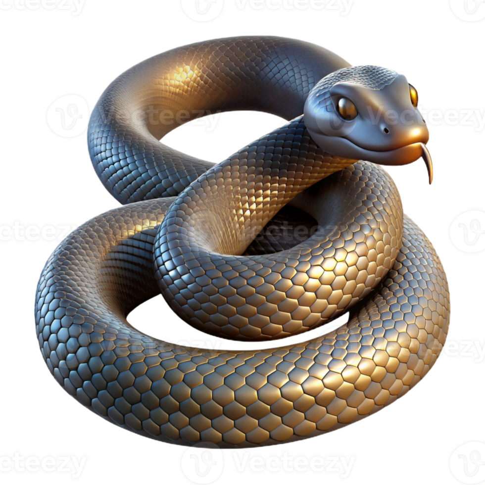 vibrant vintage A coiled rattlesnake, scales glistening, dramatic lighting, nature documentary style professional png