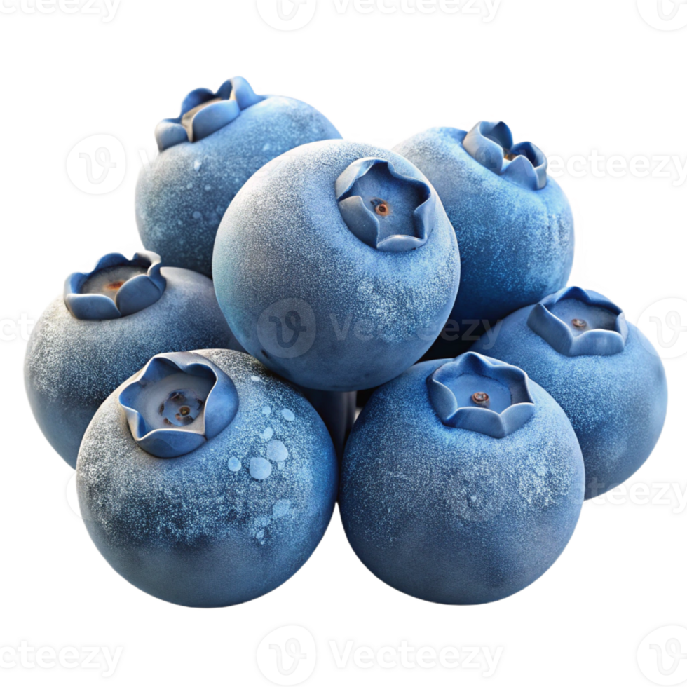 magnificent artistic A cluster of ripe wild blueberries covered in frost, close-up macro photography, crisp morning light, nature documentary style detailed png