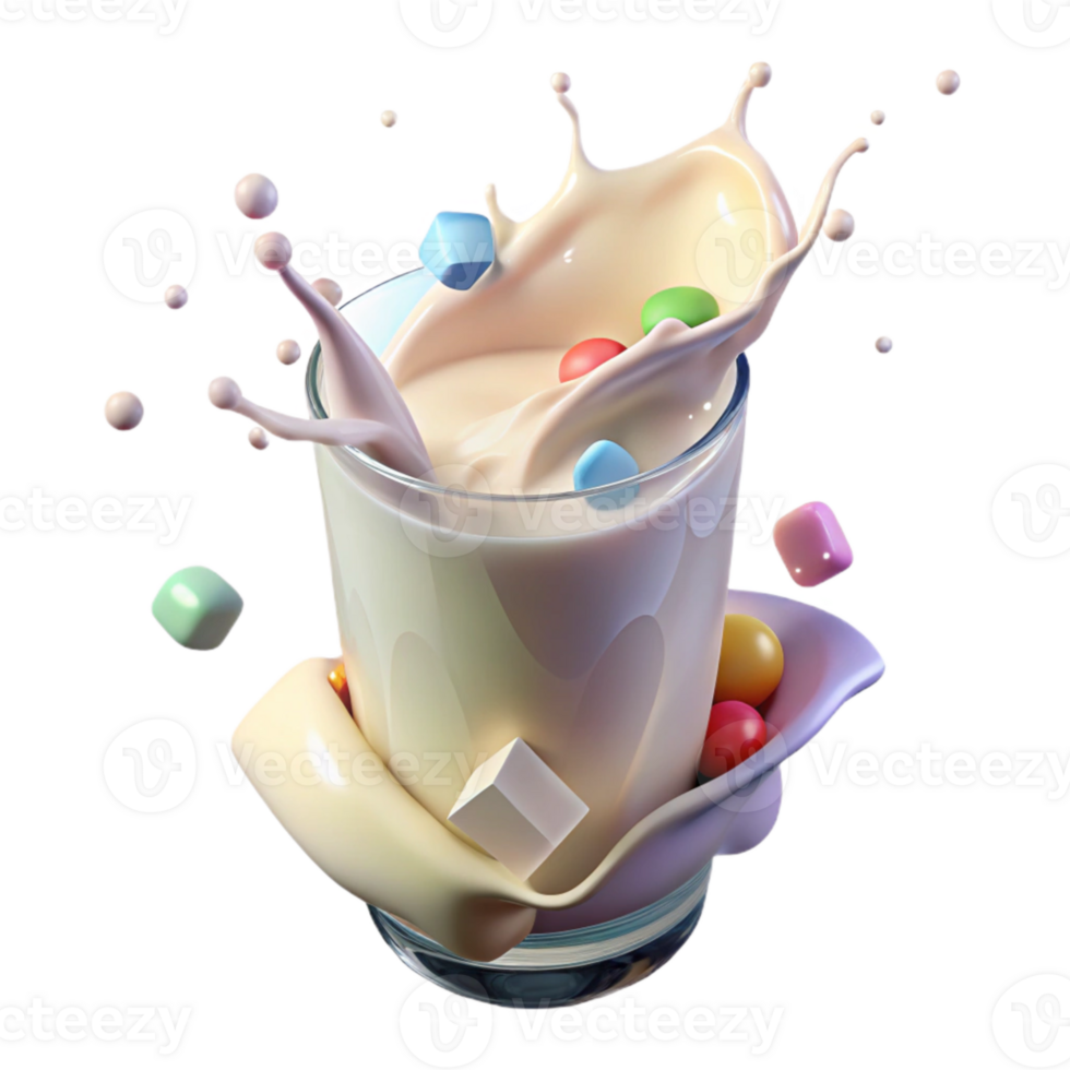 elegant abstract Glass of Milk Splash Isolated for Dairy Advertisements professional png