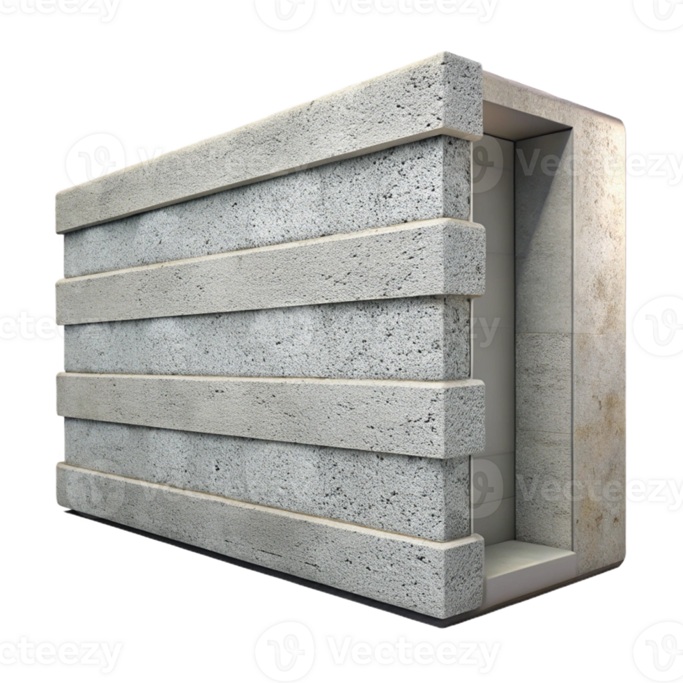 extraordinary classic Concrete wall section, textured, high resolution png