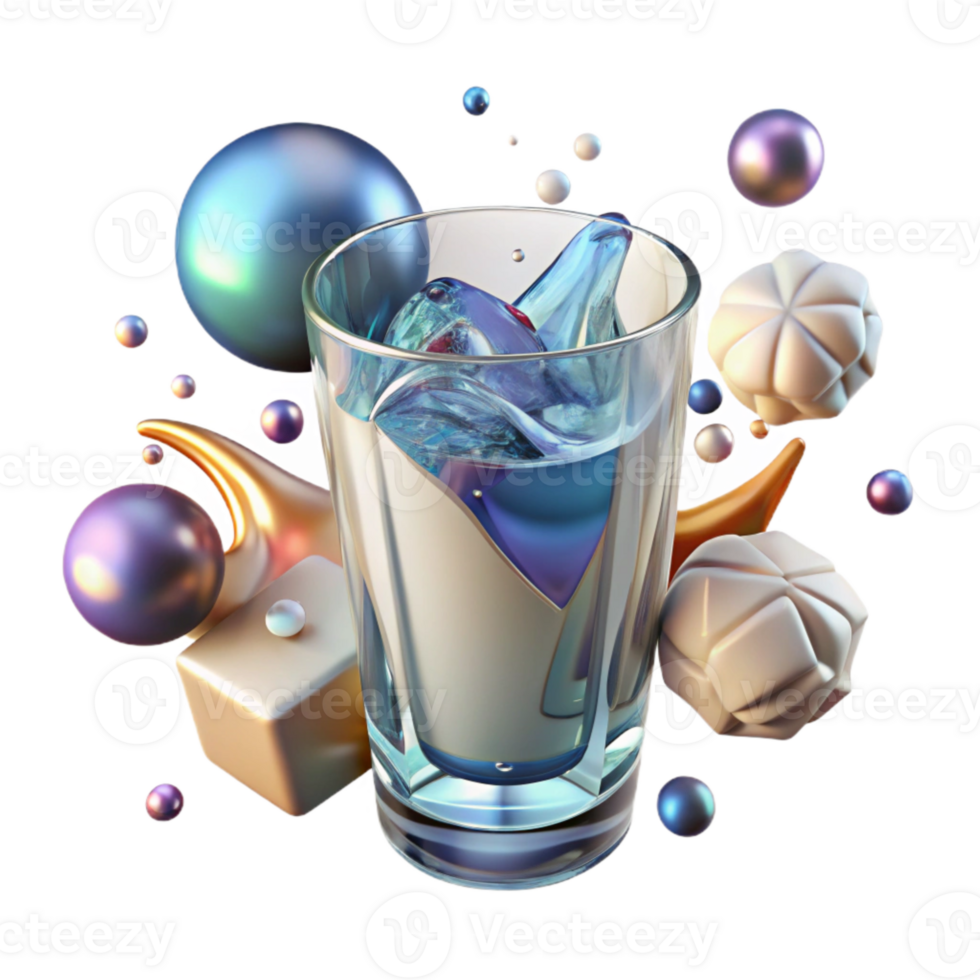 serene contemporary Glass of Water Transparent Background for Drink Menu png
