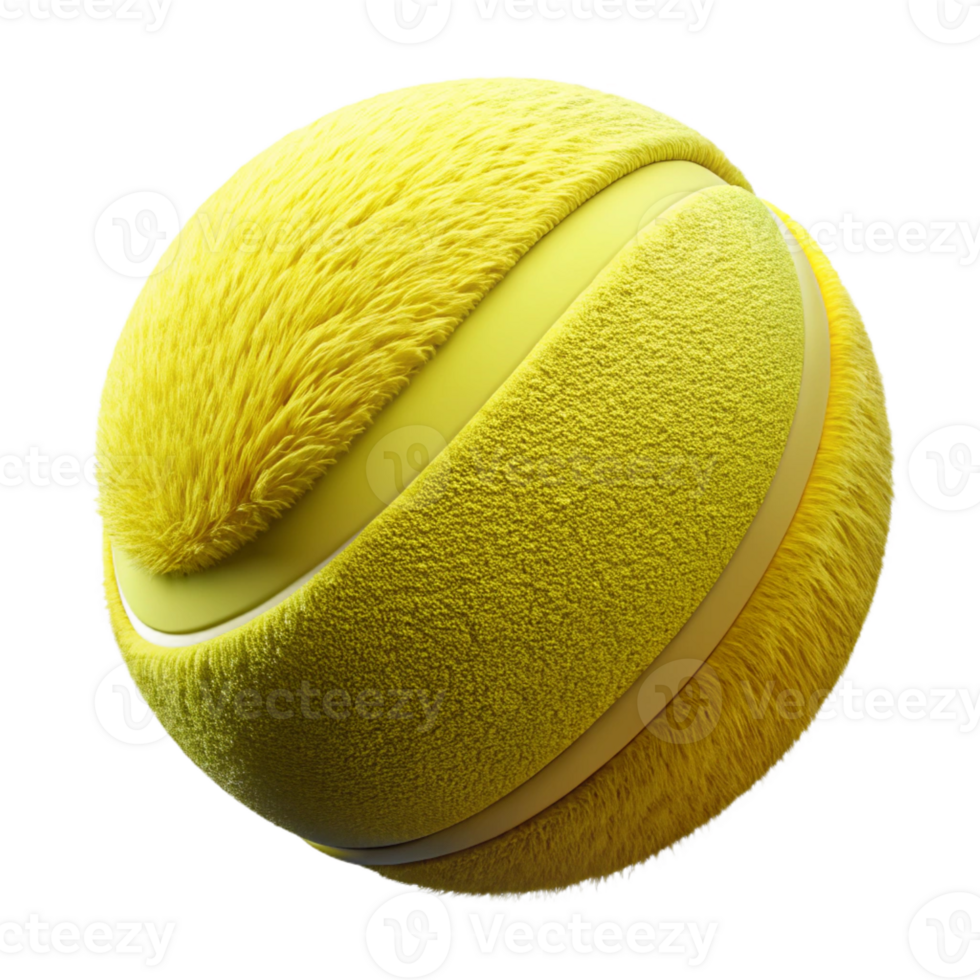 stunning minimalist Tennis ball, bright yellow, fuzzy texture, detailed png
