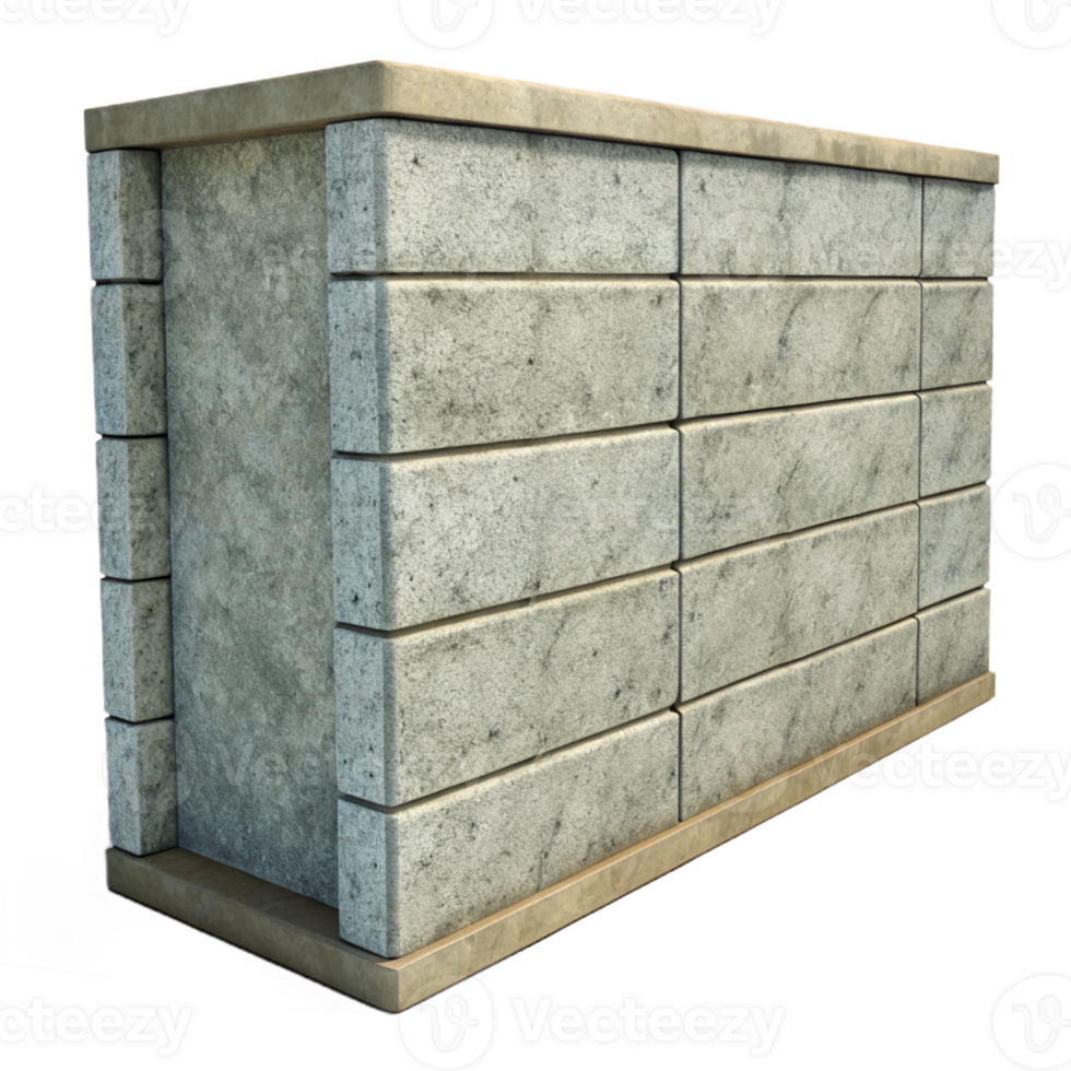 serene rustic Concrete wall section, textured, 4K png