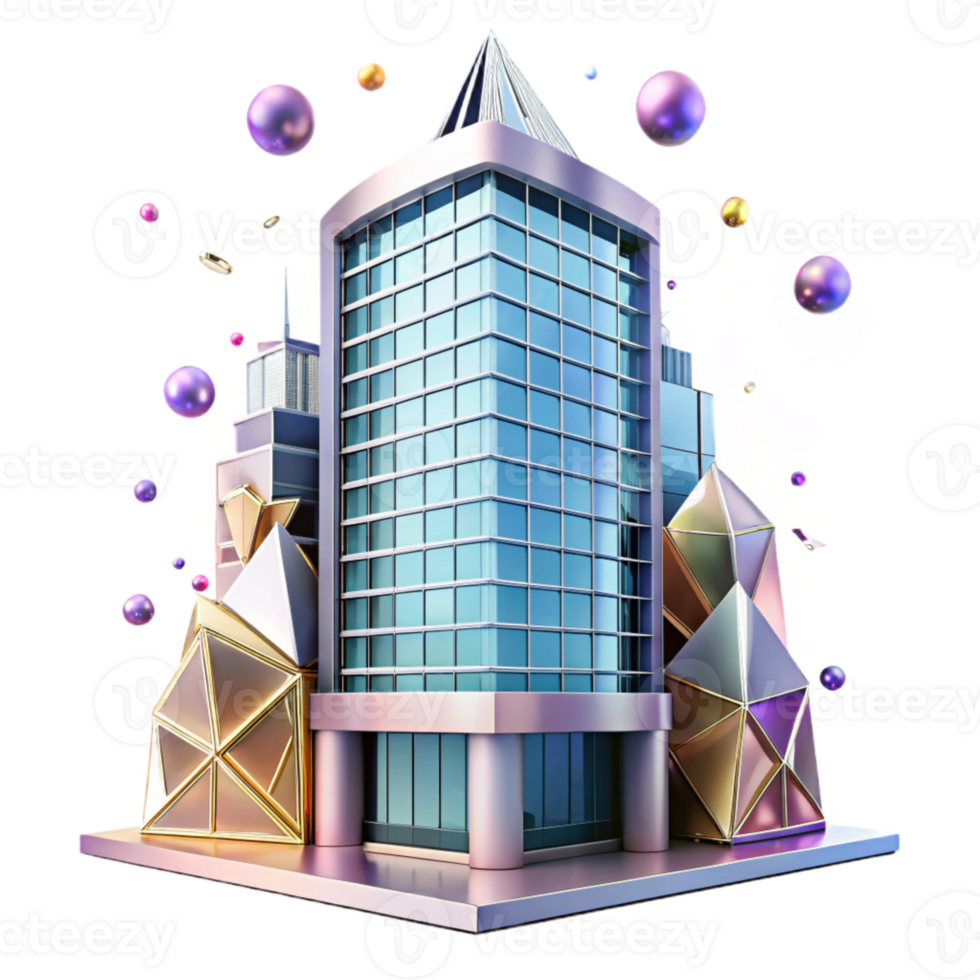impressive minimalist Glass Skyscraper Facade Architectural Design Isolated genuine png