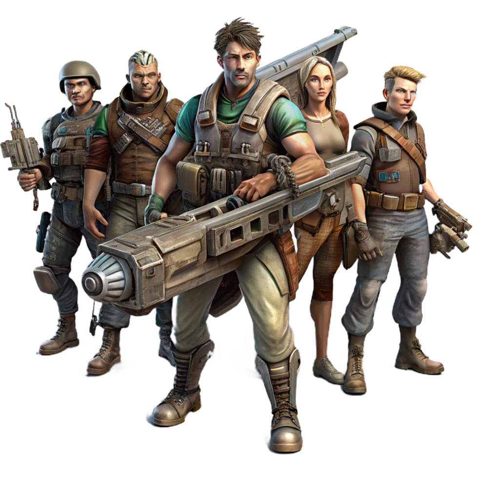 wonderful abstract A group of space pirates, clad in tattered leather and wielding energy weapons, boarding a derelict spaceship. Gritty, realistic lighting, space opera style high quality png