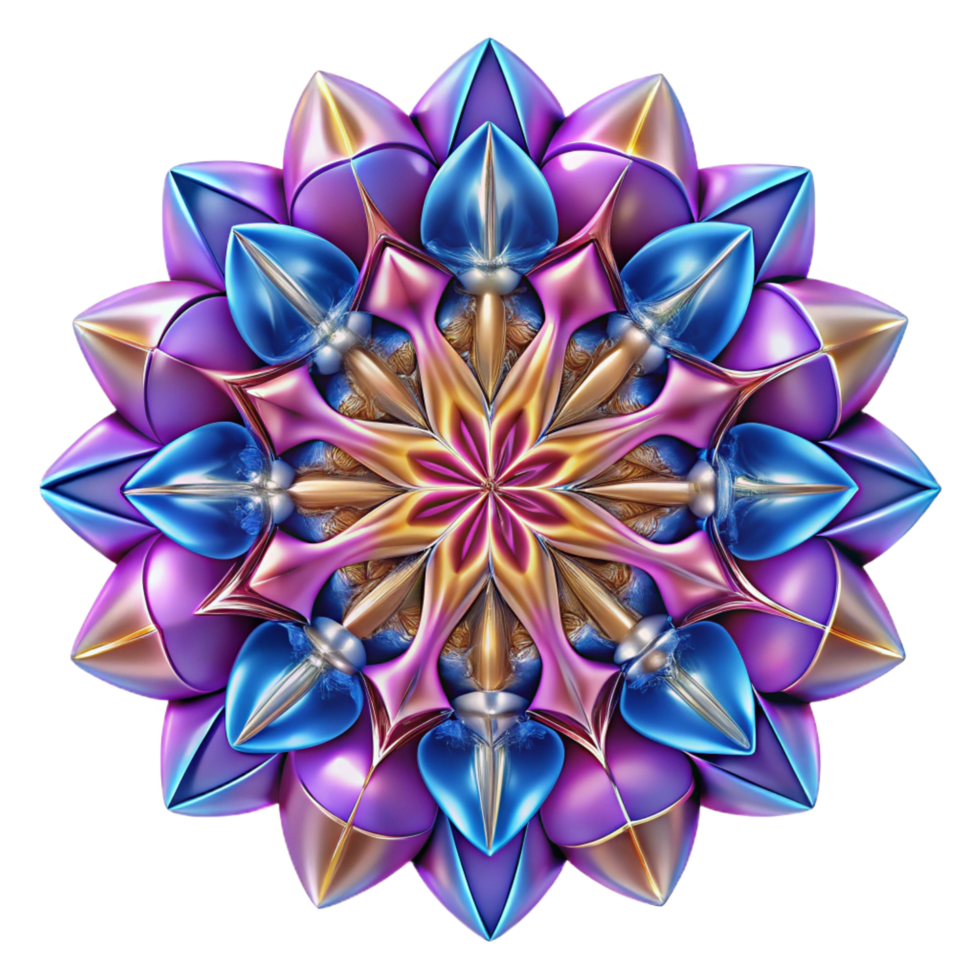 serene rustic A kaleidoscope pattern, symmetrical, vibrant, premium png