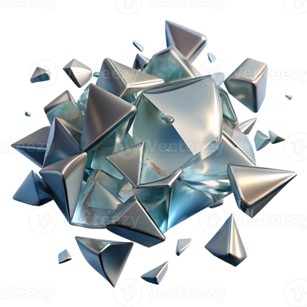 beautiful abstract Glass Texture Broken Shards Isolated for Crime Scene Design premium png
