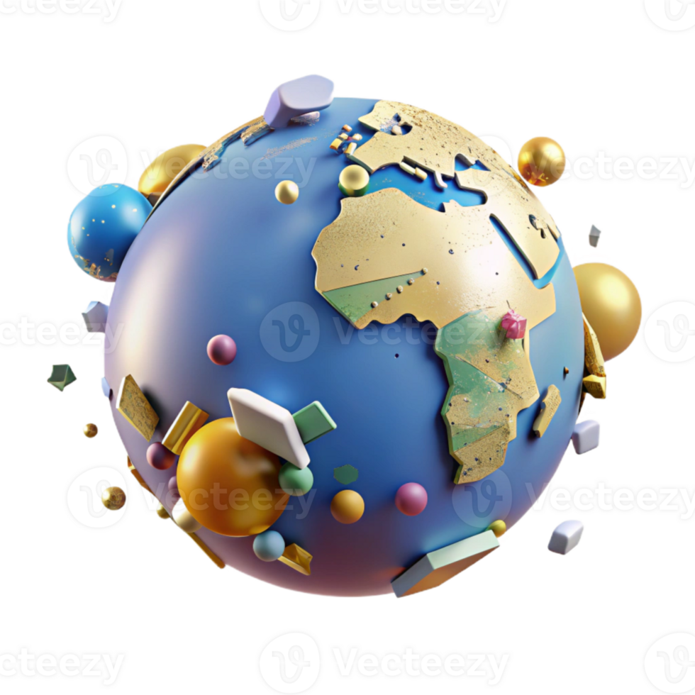 beautiful minimalist Globe Showing Continents Geography Education Tool Cutout for Social Studies Class detailed png
