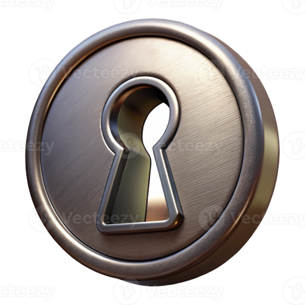 serene vintage A keyhole, old fashioned, metal, high quality png