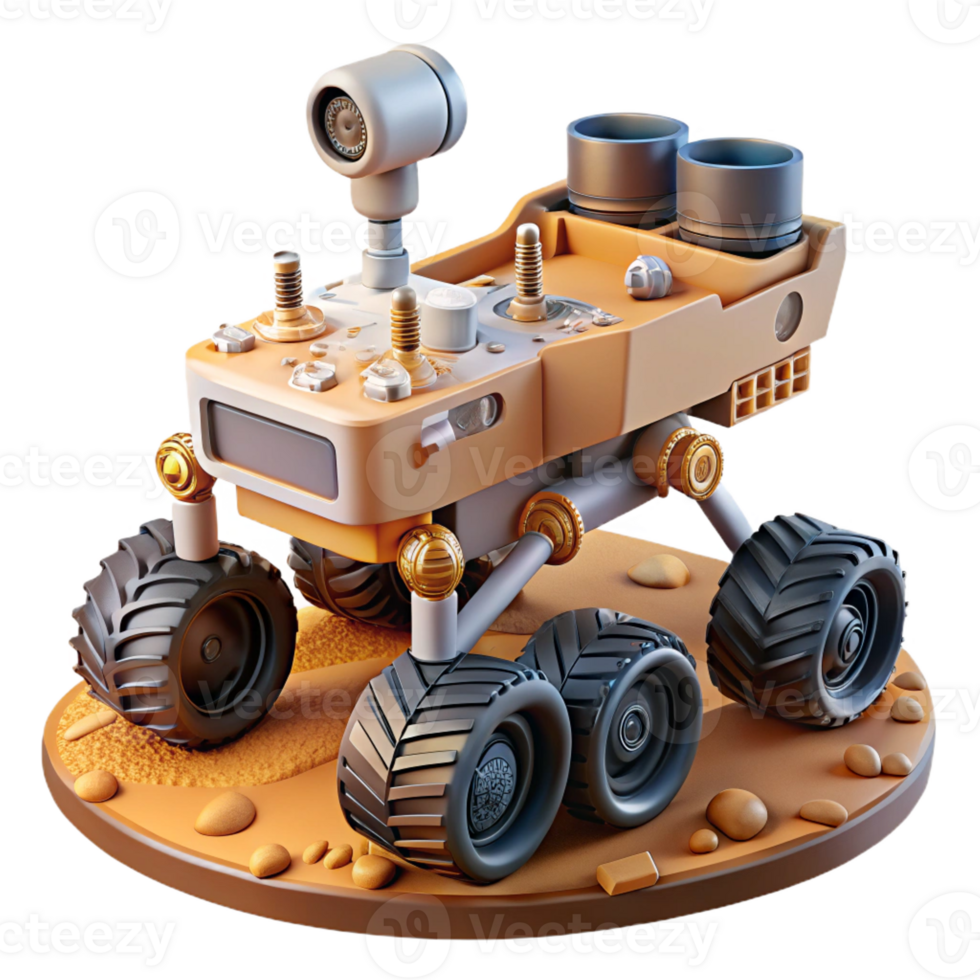 dramatic traditional Mars rover exploring surface 4K png