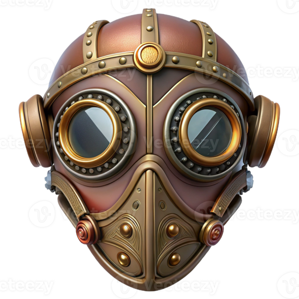 wonderful minimalist Steampunk mask with intricate filigree and tinted lenses high quality png