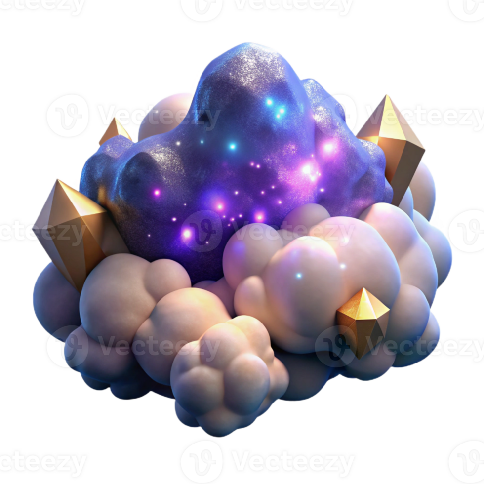 magnificent minimalist Glowing Nebula Cloudscape Transparent for Game Assets genuine png