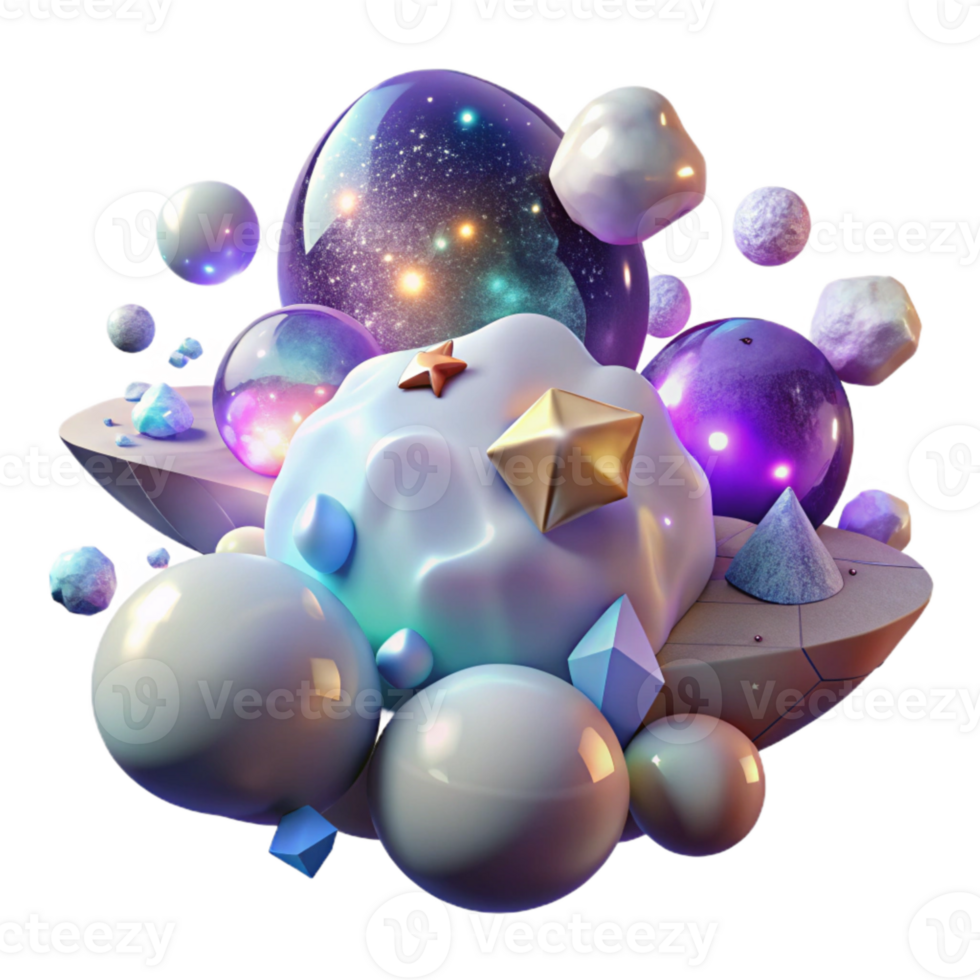 impressive abstract Glowing Nebula Scene Isolated for Digital Illustrations detailed png